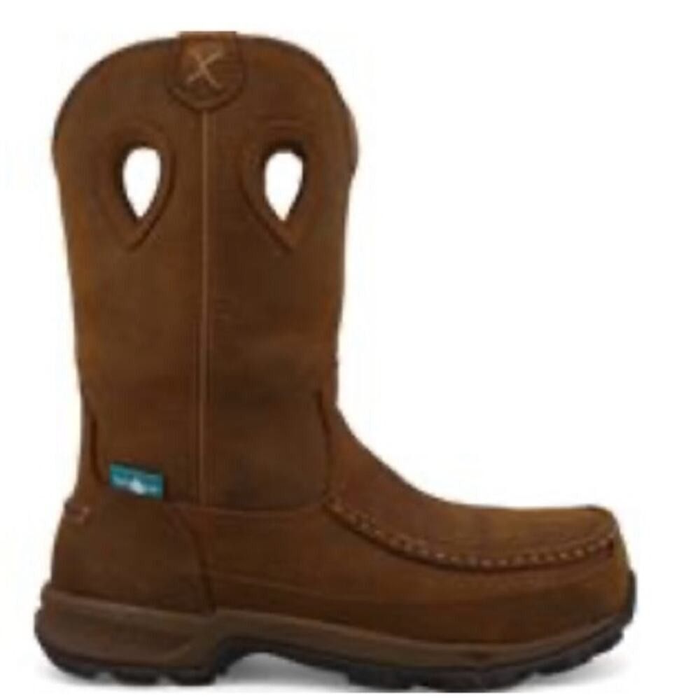 Twisted X Moc Toe Pull On Work Boots Western Casual Brown Size